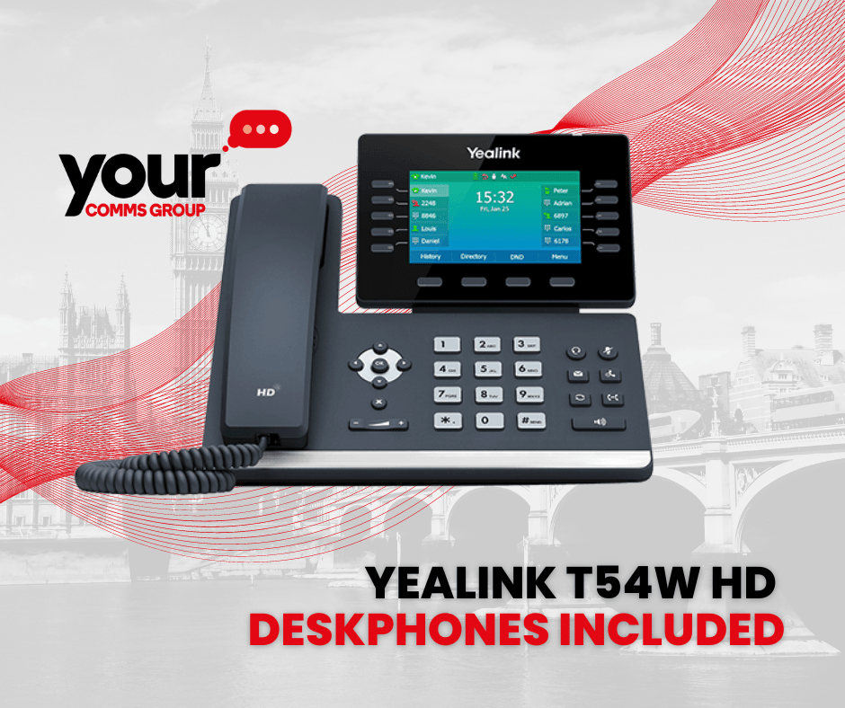 Yealink T54W HD Deskphones Included